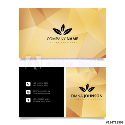 500x500 Gold Geometric Business Card Modern Simple Business Card Vector