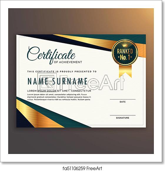 Free Art Print Of Premium Modern Certificate Template Vector 561x581 Free Art Print Of Premium Modern Certificate Template Vector
