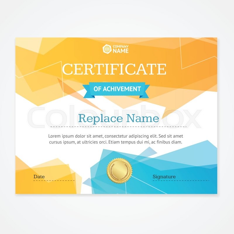 Modern Certificate Template Horizontal Stock Vector Colourbox 800x800 Modern Certificate Template Horizontal Stock Vector Colourbox