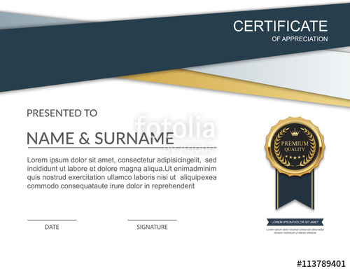 Certificate Template, Modern Certificate Template Design Vector 500x387 Certificate Template, Modern Certificate Template Design Vector