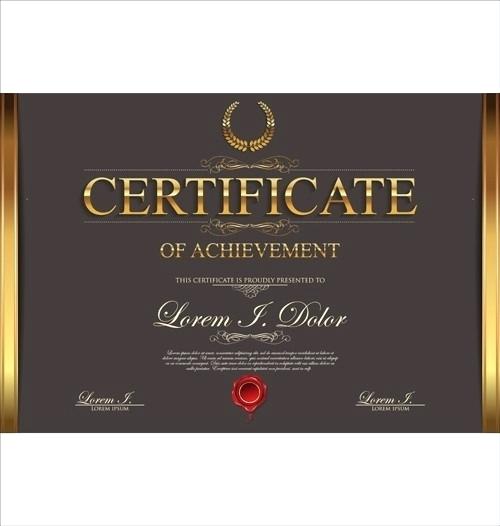 Dark Elegant Horizontal Certificate Design Free Vector 500x526 Dark Elegant Horizontal Certificate Design Free Vector