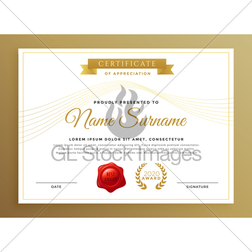 500x500 Clean Modern Certificate Vector Design Gl Stock Images
