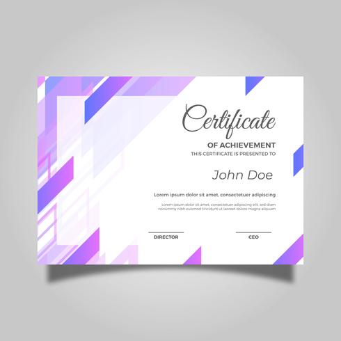 490x490 Flat Modern Purple Certificate Vector Template