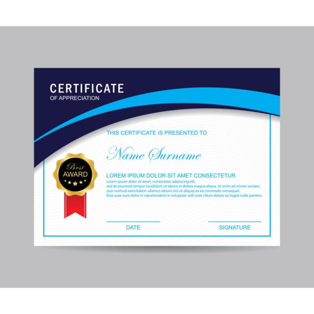 640x640 Modern Blue Certificate, Certificate, Modern, Template Png