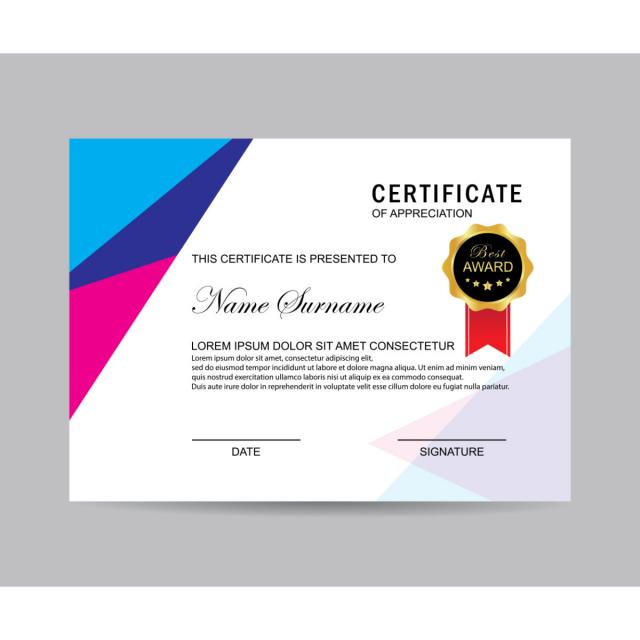 Modern Certificate Vector at Vectorified.com | Collection of Modern ...