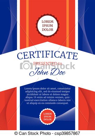 329x470 Modern Award Certificate Vector Template Paper Document Clip