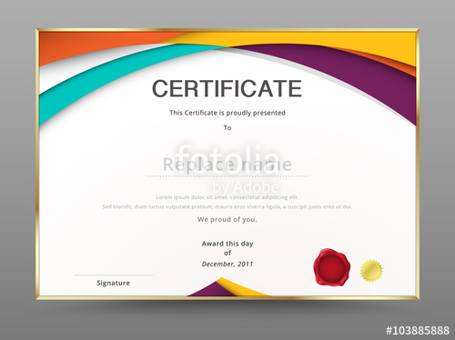 500x374 Modern Certificate Appreciation Template Diploma Design Vector