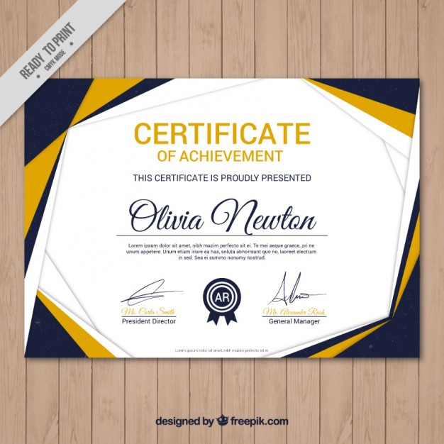 626x626 Modern Certificate Of Achievement Vector Free Download