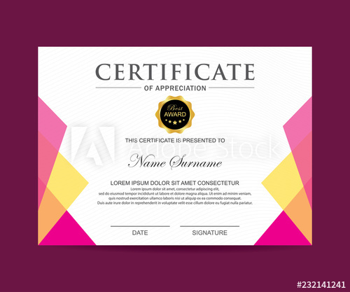 500x417 Modern Certificate Vector