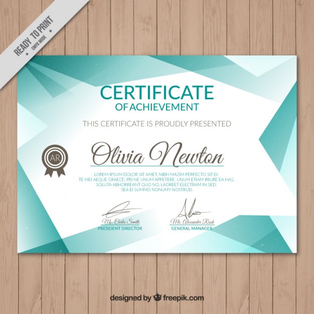 626x626 Turquoise Certificate Vector Free Download