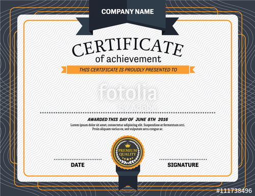 500x384 Certificate Template Vector Illustration Design, Modern