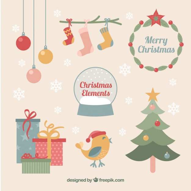 Modern Christmas Elements Collection Vector Free Download 626x626 Modern Christmas Elements Collection Vector Free Download