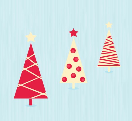 450x414 Vintage Red Christmas Trees Pattern Modern Christmas Trees