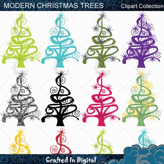 Wiggly Christmas Trees Modern Christmas Clipart Images Etsy 570x570 Wiggly Christmas Trees Modern Christmas Clipart Images Etsy