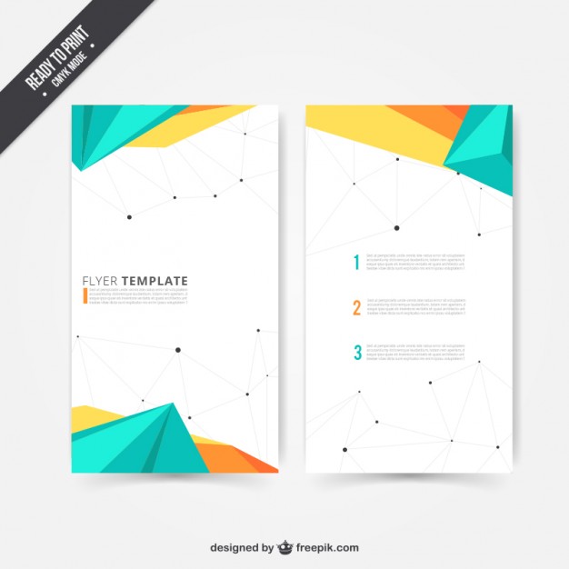 626x626 Modern Flyer In Polygonal Design Vector Free Download