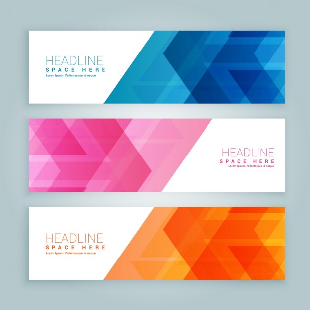 626x626 Pack Of Colored Banners With Abstract Design Vector Free Download