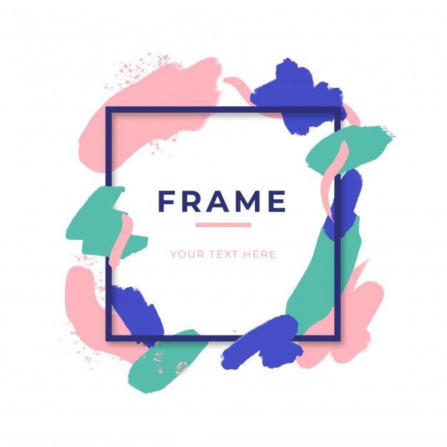 626x626 Modern Coloured Frame With Paint Splashes Free Vector