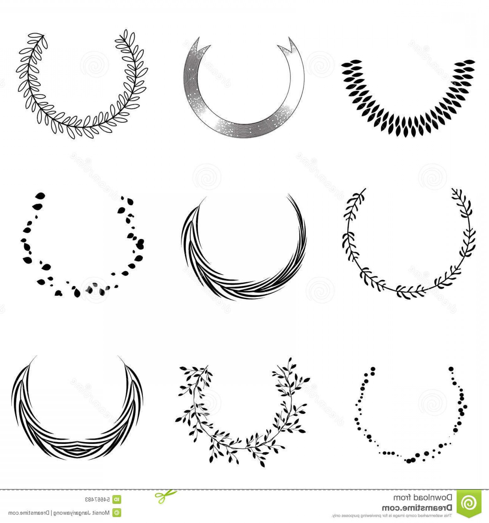 1560x1668 Stock Illustration Laurel Wreath Modern Frame Set Vector