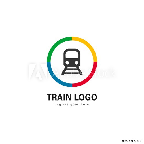 500x500 Train Logo Template Design Train Logo With Modern Frame Vector