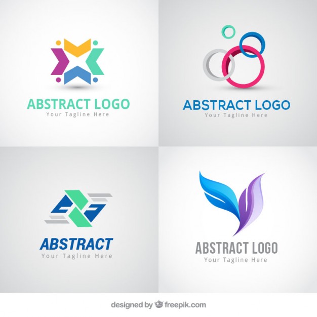 626x626 Abstract Colored Logos In Modern Style Vector Free Download
