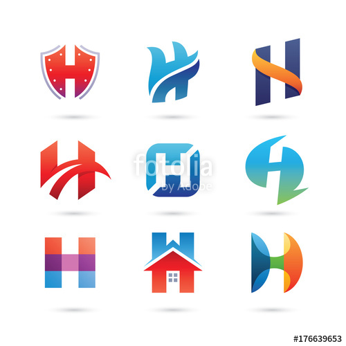 500x500 Set Of Letter H Logo Vector