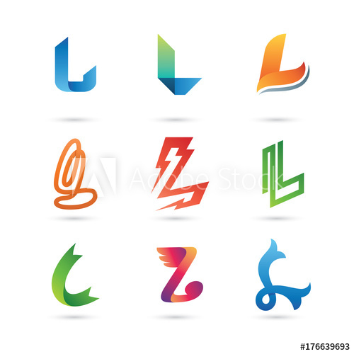 500x500 Set Of Letter L Logo Vector