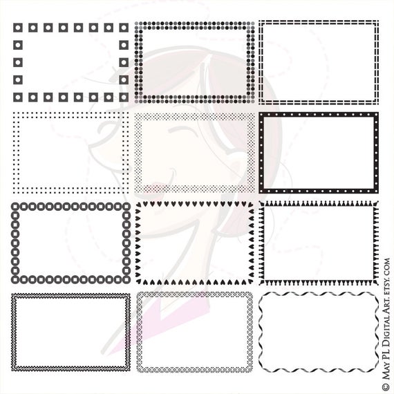 570x570 Digital Frame Modern Borders Vector Clip Art Rectangle Etsy