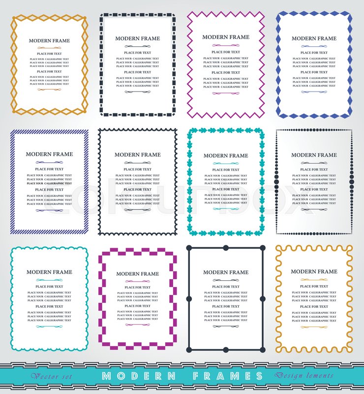 740x800 Vector Modern Frames And Borders Set, Stock Vector Colourbox