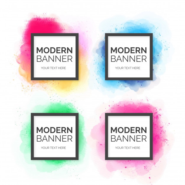 626x626 Free Modern Frames With Watercolor Splashes Dxf Png