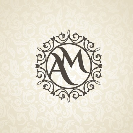 450x450 Modern Monogram, Emblem, Logo Design Template Vector Frame