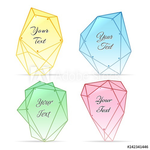 500x500 Polygonal Crystal Frames Diamond Shapes Vector Frame Set
