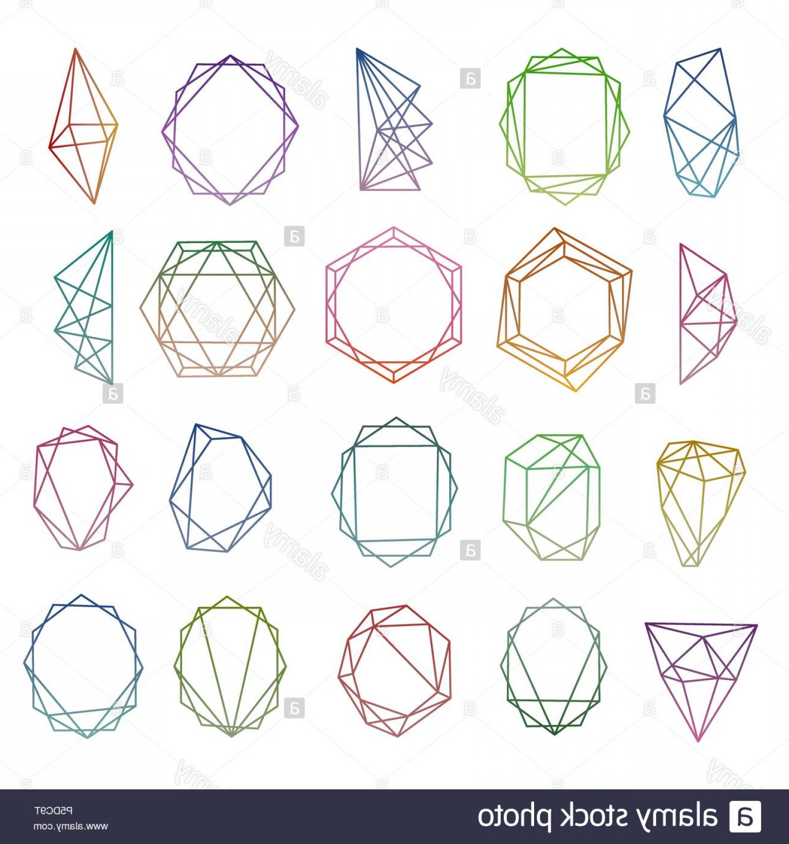 1560x1668 Crystal Frames Modern Polygonal Geometric Diamond Frame Templates