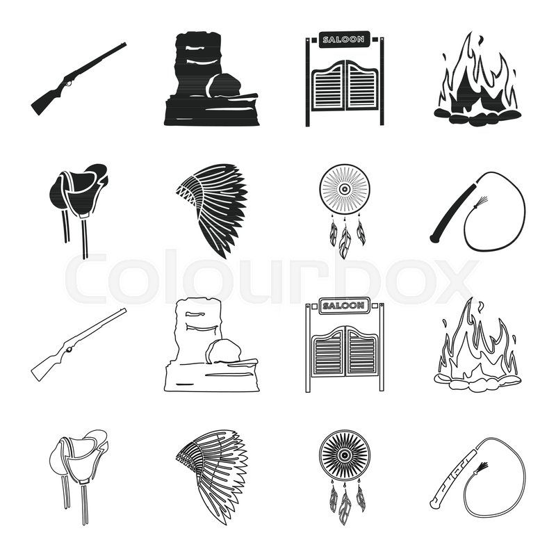 800x800 Saddle, Indian Mohawk, Whip, Dream Stock Vector Colourbox