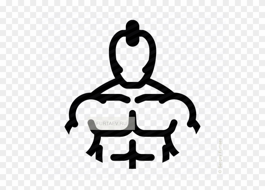 880x633 Vector Icon Of Strong Muscular Man With Mohawk Clipart