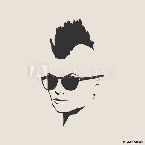 500x500 Face Half Turn View Elegant Silhouette Of A Female Head Vector