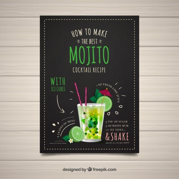 626x626 Leaflet Of How To Make A Mojito Free Vector Vectors Collection