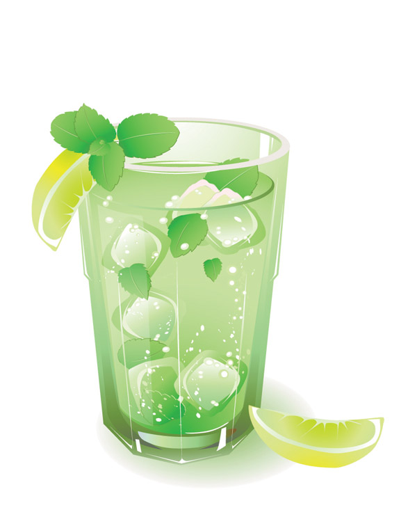 600x733 Green Fruit Juice With Ice Vector Free Download