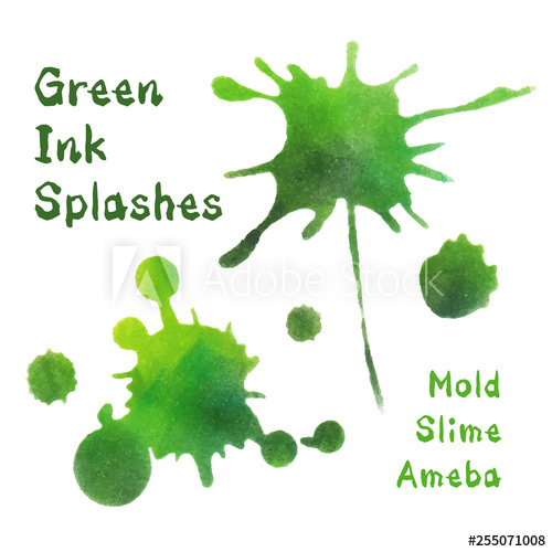 500x500 Green Paint Splashes Vector Illustration Image Of Mold, Ameba