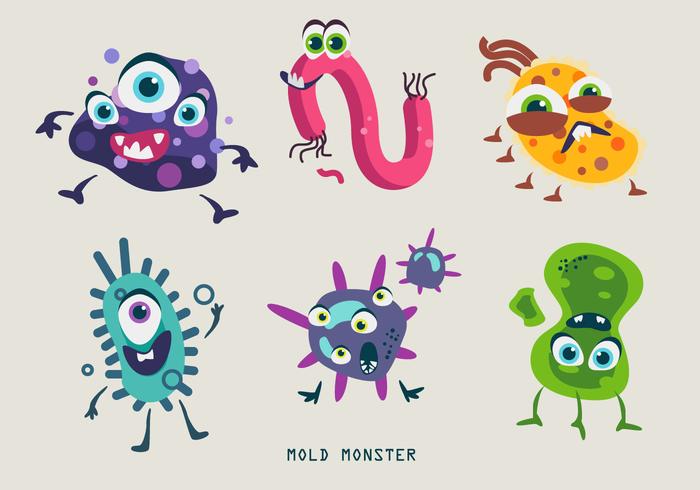 700x490 Mold Bacteria Monster Character Vector Illustration