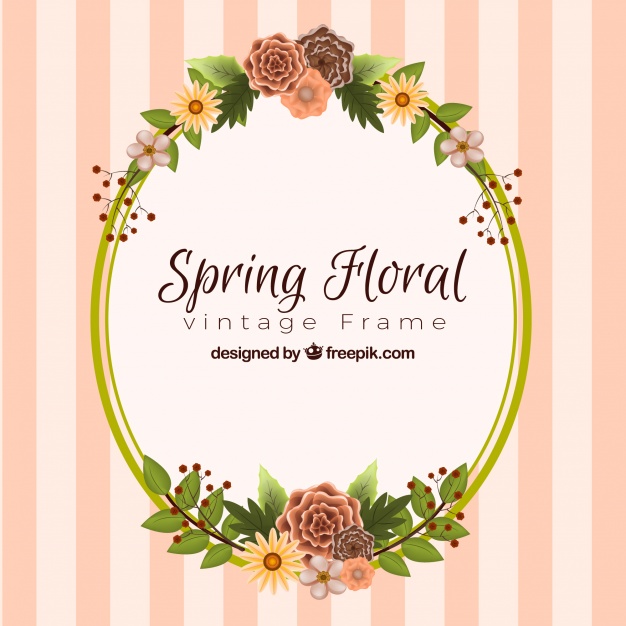 626x626 Spring Floral Frame In Vintage Style Vector Free Download
