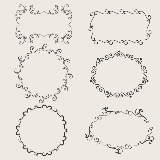 626x626 Vintage Vector Set Of Ornamental Frames Vector Premium Download
