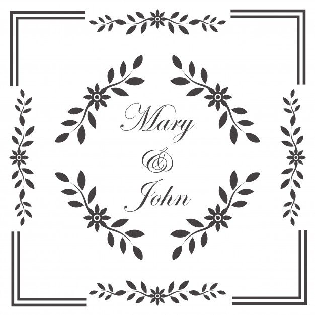 626x626 Vintage Wedding Invitation Frame Vector Free Download