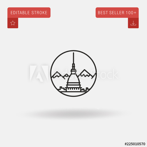 500x500 Outline Mole Antonelliana Icon Isolated On Grey Background Line