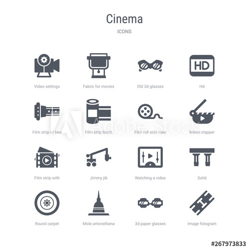 500x500 Set Of Vector Icons Such As Image Fotogram, Paper Glasses