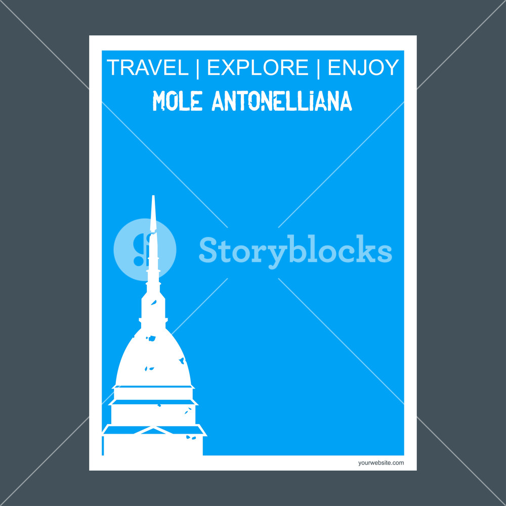 1000x1000 Mole Antonelliana, Italy Monument Landmark Brochure Flat Style