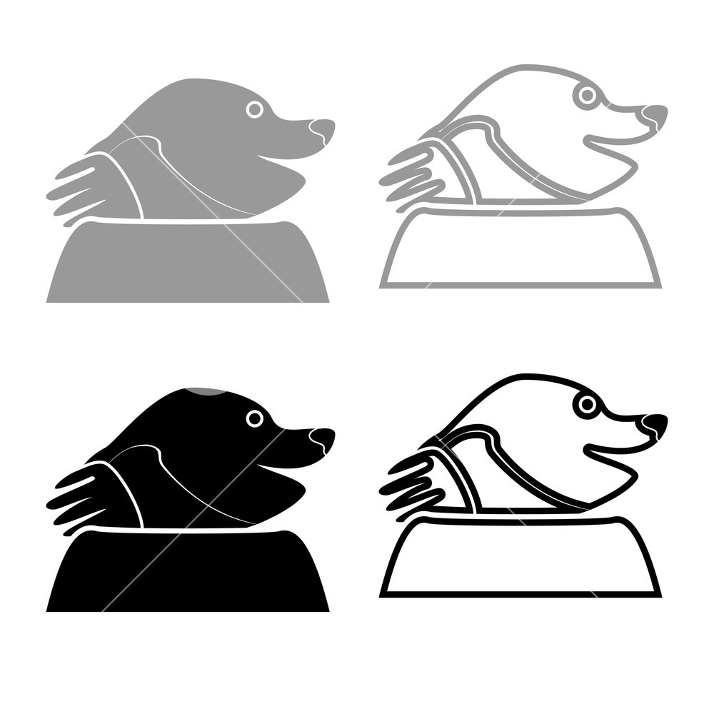 1000x1000 Mole Icon For Garden Craftset Grey Black Color Vector Illustration