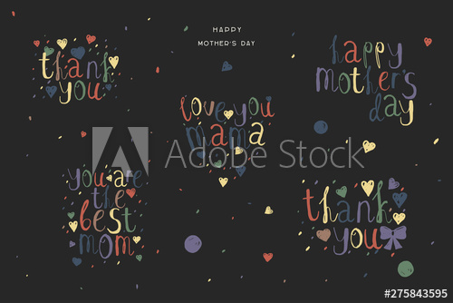 500x334 Lettering Mother's Day Set, Universal Elements Kit For Design