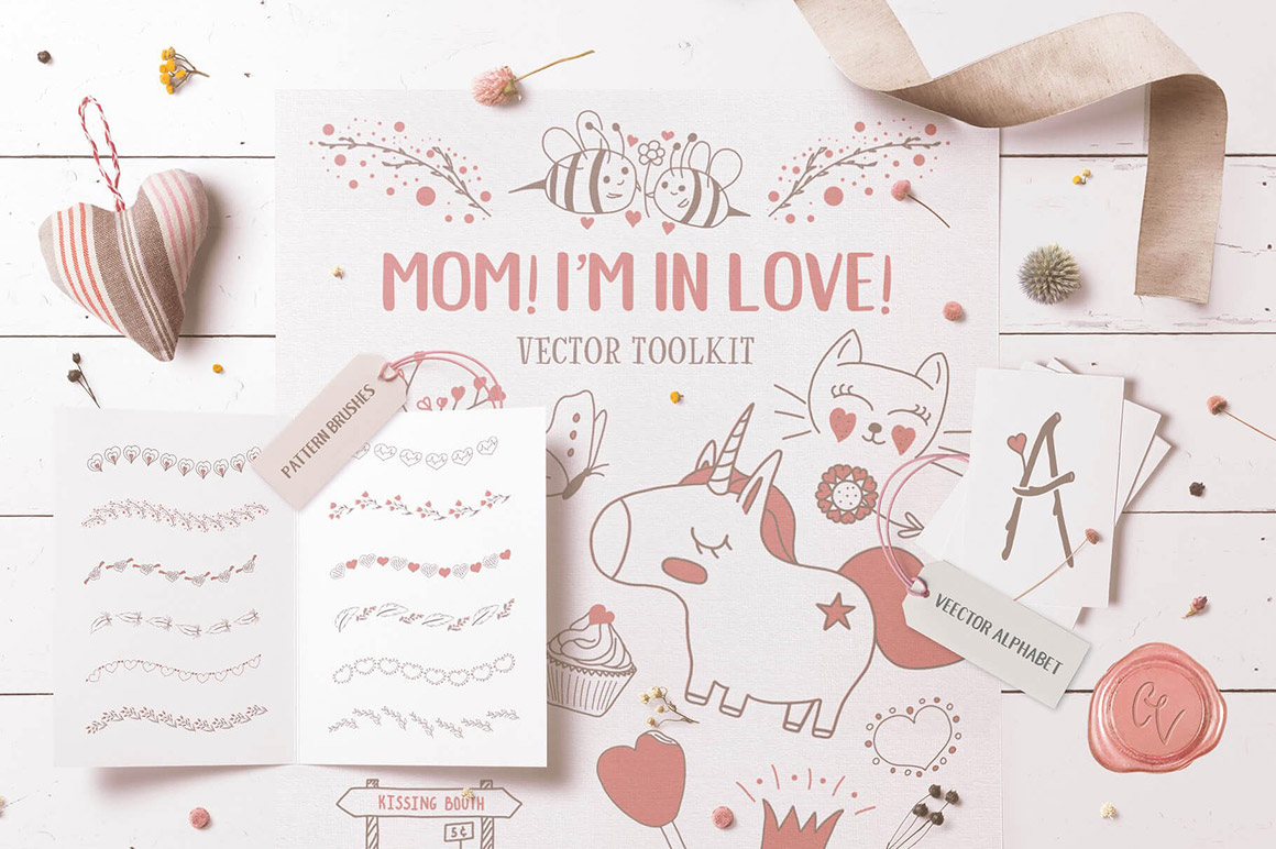 1160x772 Mom! I'm In Love! Vector Set