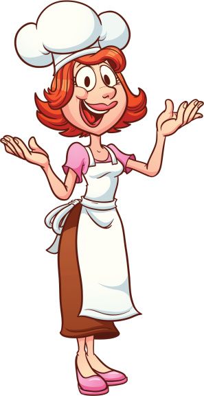 297x577 Chef Mom Vector Clip Art Illustration With Simple Gradients All
