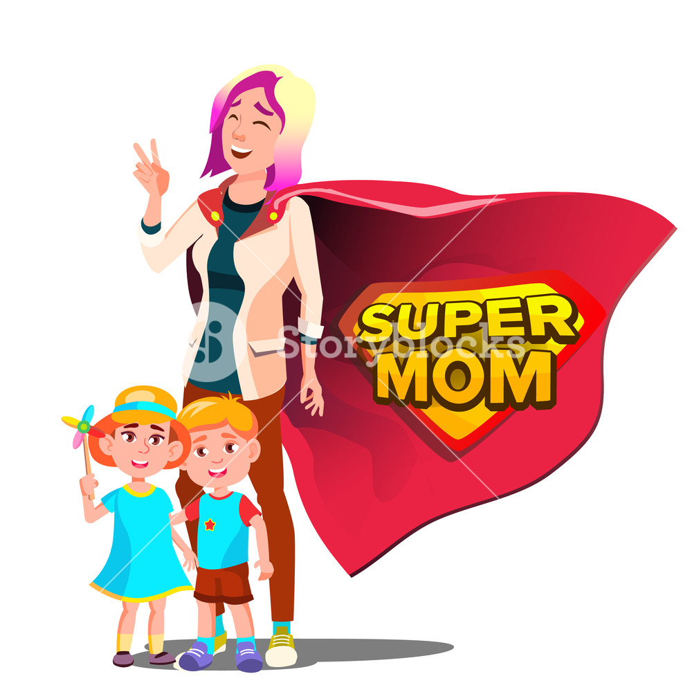 1000x1000 Super Mom Vector Mother S Day Shield Badge Isolated Flat